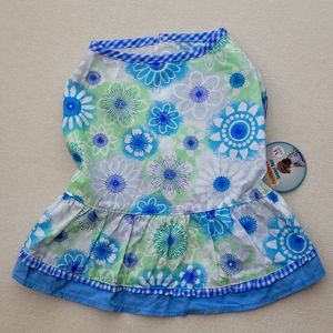 Blue Floral Dog Dress.